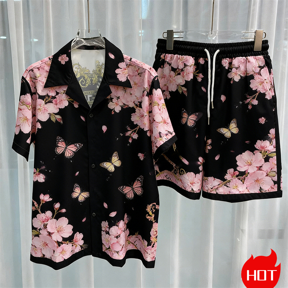 Summer Clothing Trend - Digital printed men's set fashion two-piece
