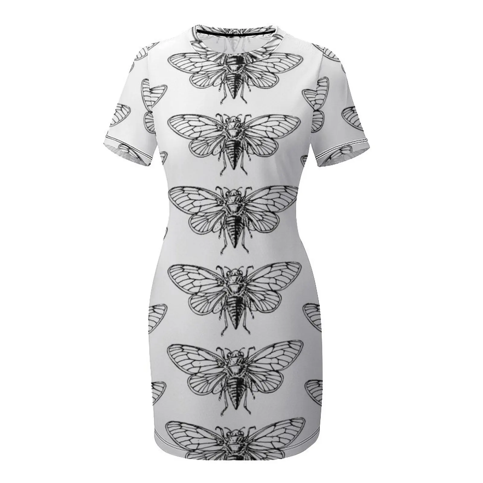 Vintage Cicada Drawing Short-S - Summer Clothing Drawing ulasan dan harga