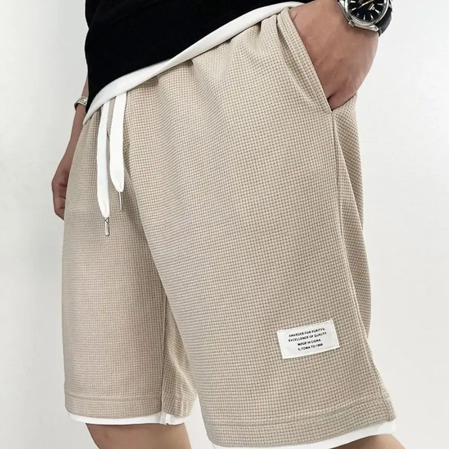 Male Short Pants Black Waffle  - Summer Clothing Deals ulasan dan harga