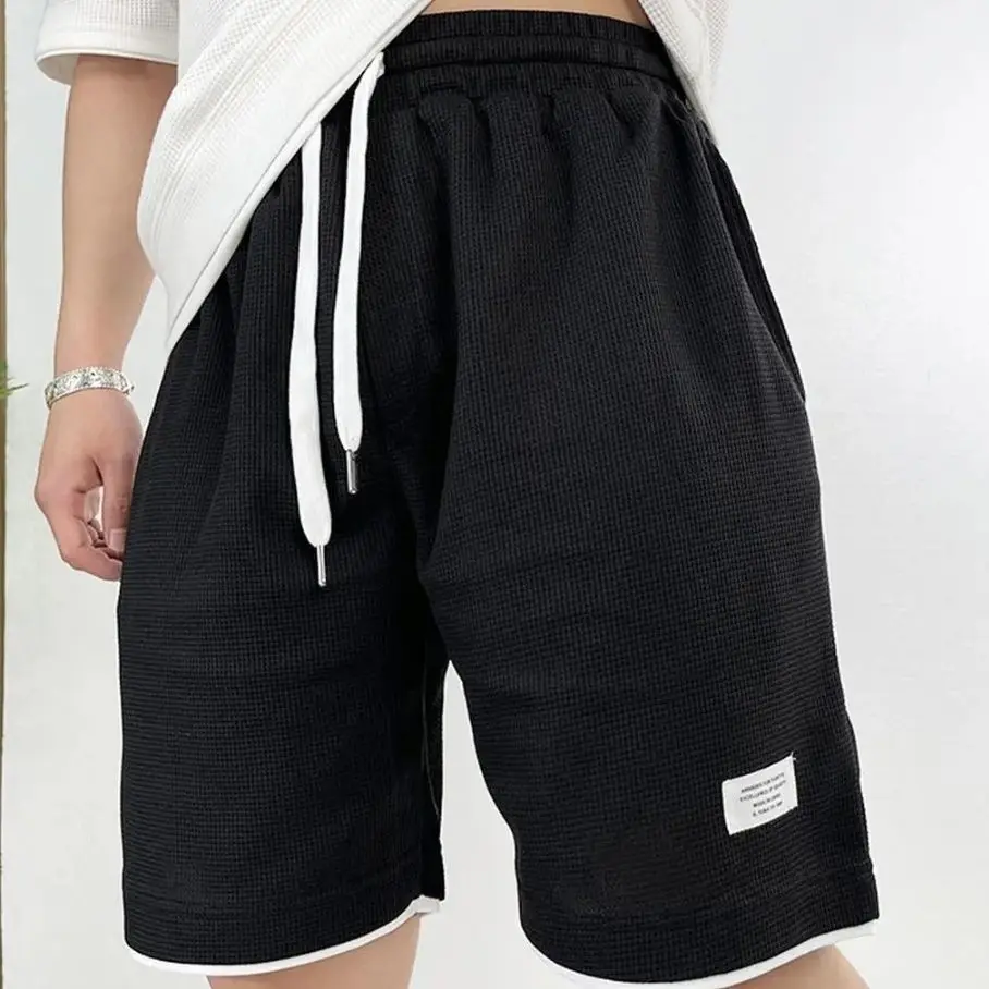Male Short Pants Black Waffle  - Summer Clothing Deals ulasan dan harga