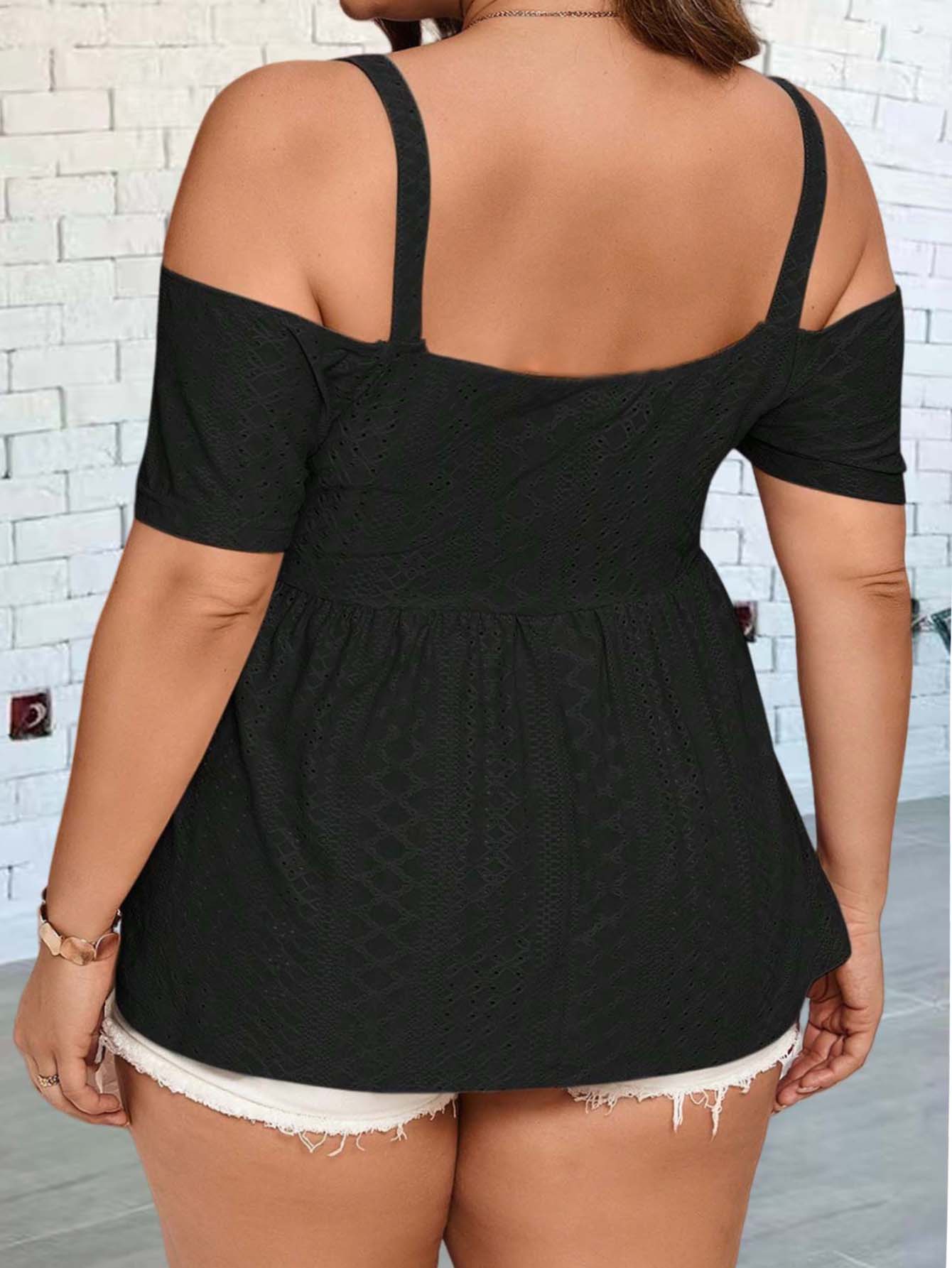 Elegant off-shoulder vest suit - Summer Clothing For Plus Size Women ulasan dan harga