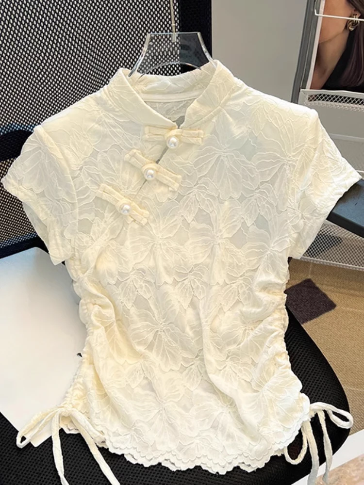 Chinese Styl Shirts Stand Neck - Summer Clothing Drawing ulasan dan harga