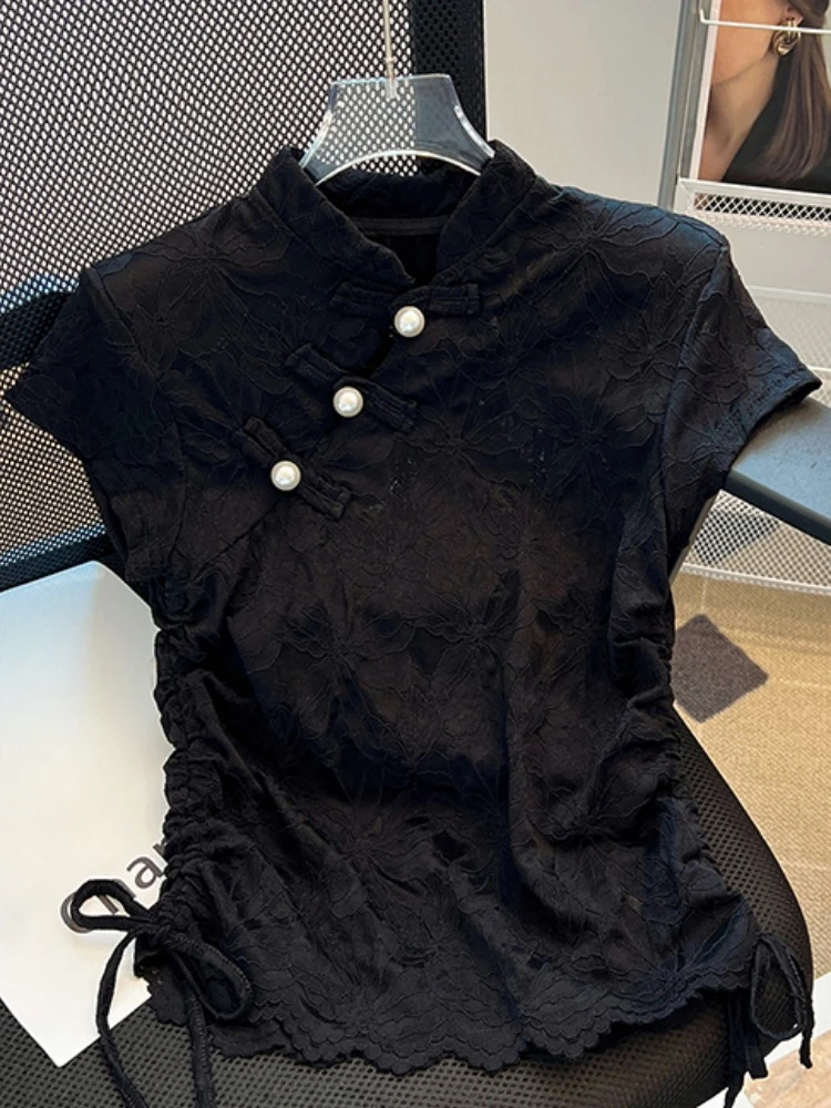 Chinese Styl Shirts Stand Neck - Summer Clothing Drawing ulasan dan harga