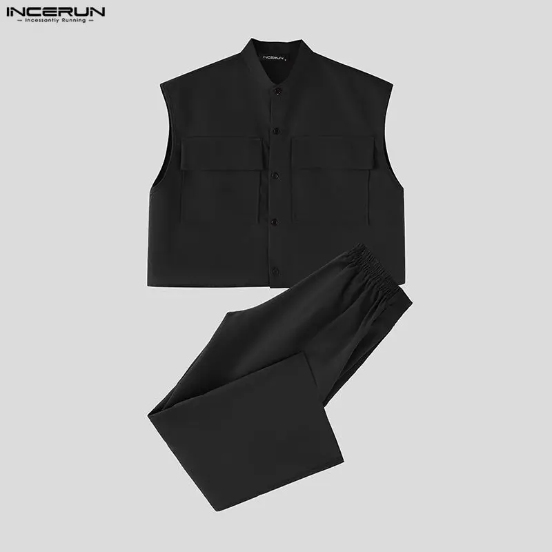 INCERUN Men Sets Solid Sleevel - Summer Clothing Trend ulasan dan harga