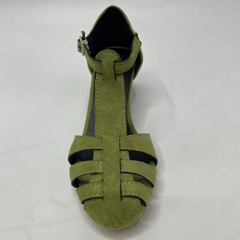 Women's Green Suede Kitten Hee - Summer Clothing Elegant ulasan dan harga