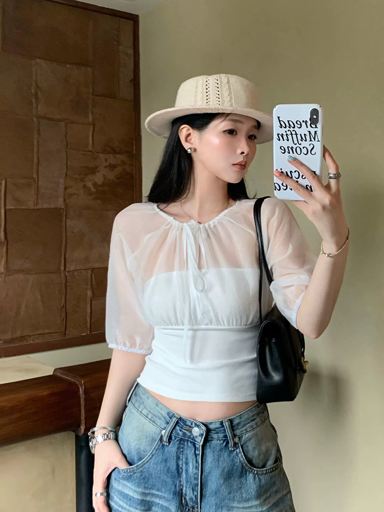Mulberry Silk-Paneled Top with - Summer Clothing Shops ulasan dan harga