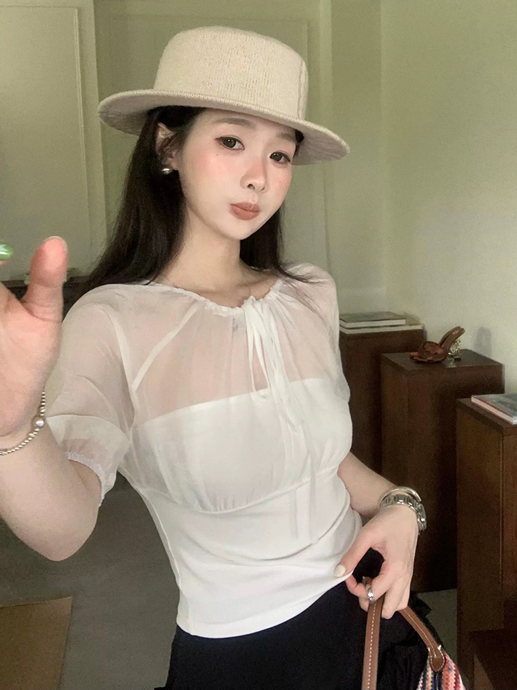 Mulberry Silk-Paneled Top with - Summer Clothing Shops ulasan dan harga
