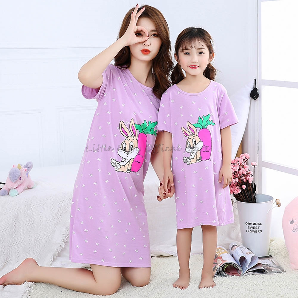 Summer Mom Daughter Night Dres - Summer Clothing Teens ulasan dan harga