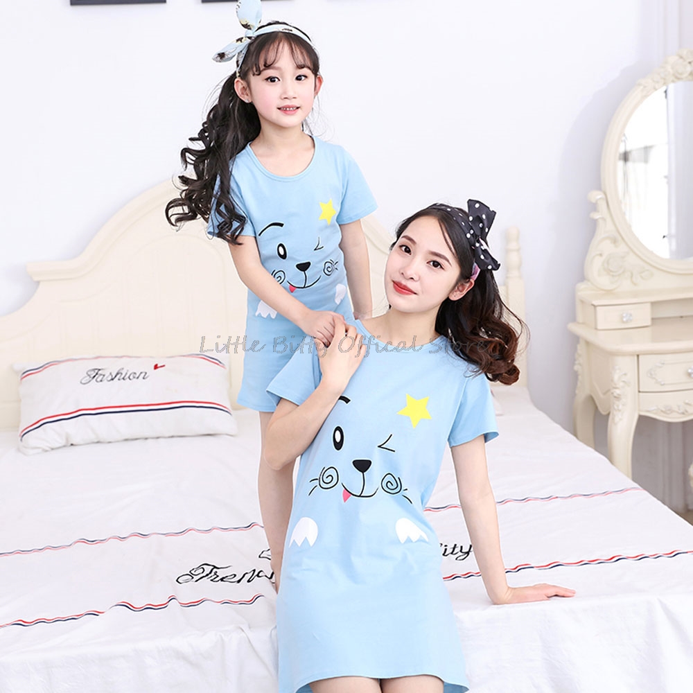 Summer Mom Daughter Night Dres - Summer Clothing Teens ulasan dan harga