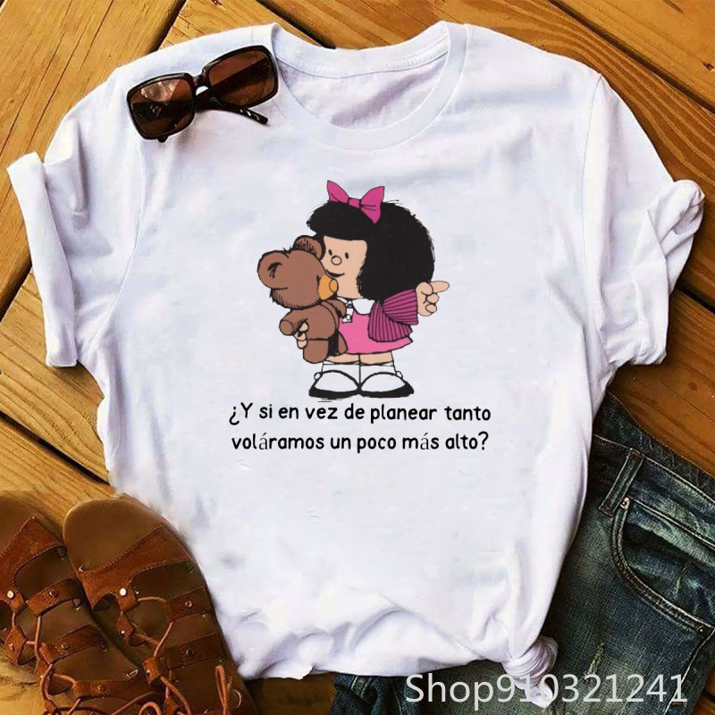 Rock Roll Mafalda tshirt Funny - Summer Clothing Teens ulasan dan harga