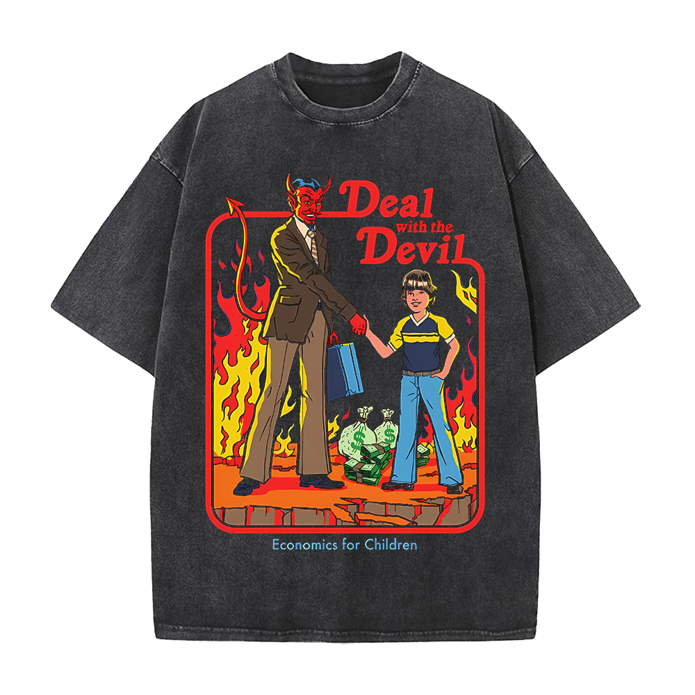 Deal Wich The Devil Printed T- - Summer Clothing Deals ulasan dan harga