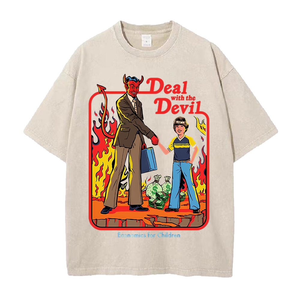 Deal Wich The Devil Printed T- - Summer Clothing Deals ulasan dan harga