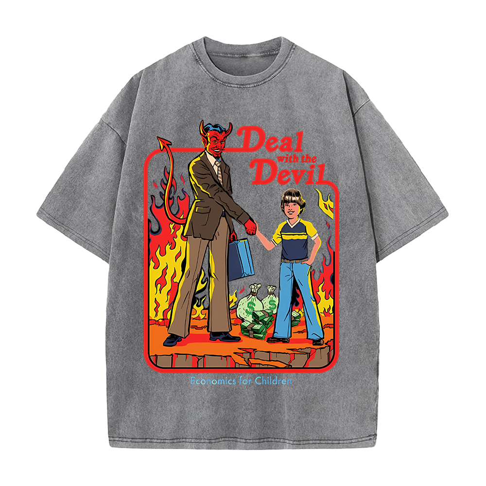 Deal Wich The Devil Printed T- - Summer Clothing Deals ulasan dan harga