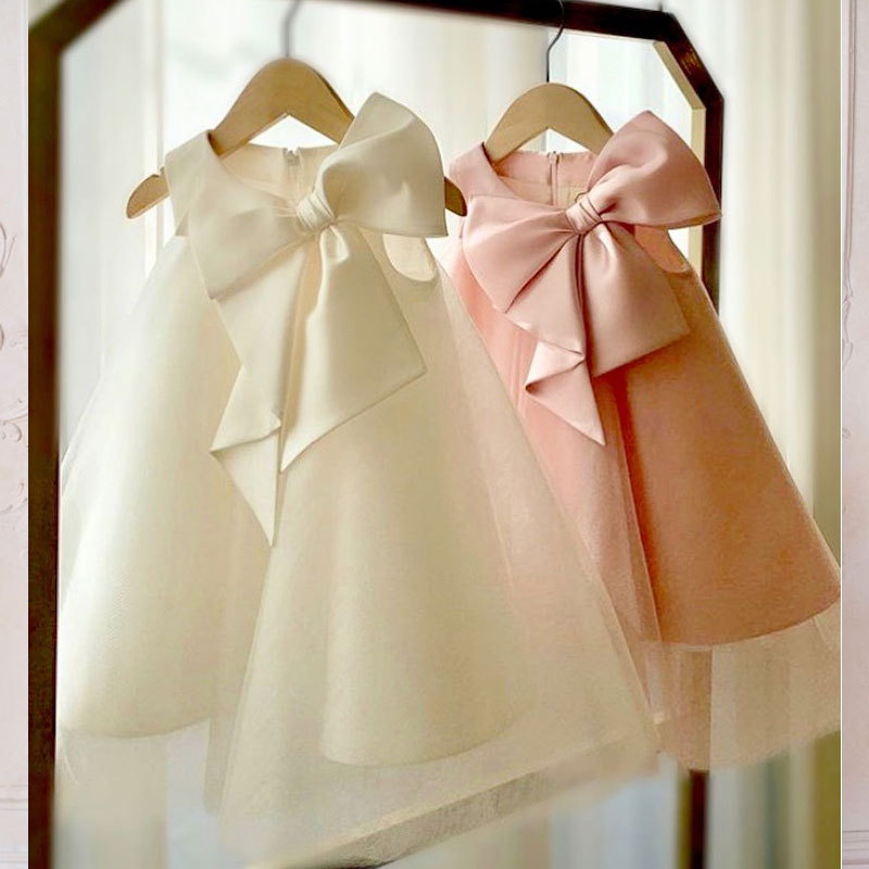 Summer Big Bow Baby Girl Dress - Summer Clothing Toddler ulasan dan harga