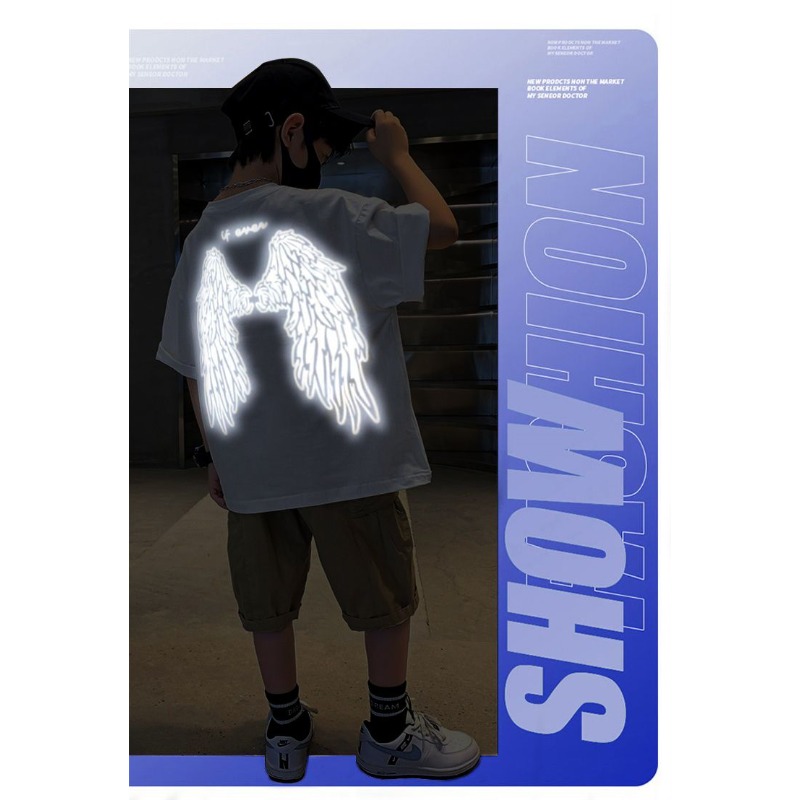 Youth Reflective Wings T Shirt - Summer Clothing Teens ulasan dan harga