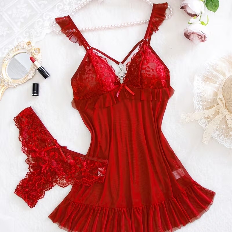 2026 New Red Sexy Lingerie Set - Summer Nights Clothing ulasan dan harga