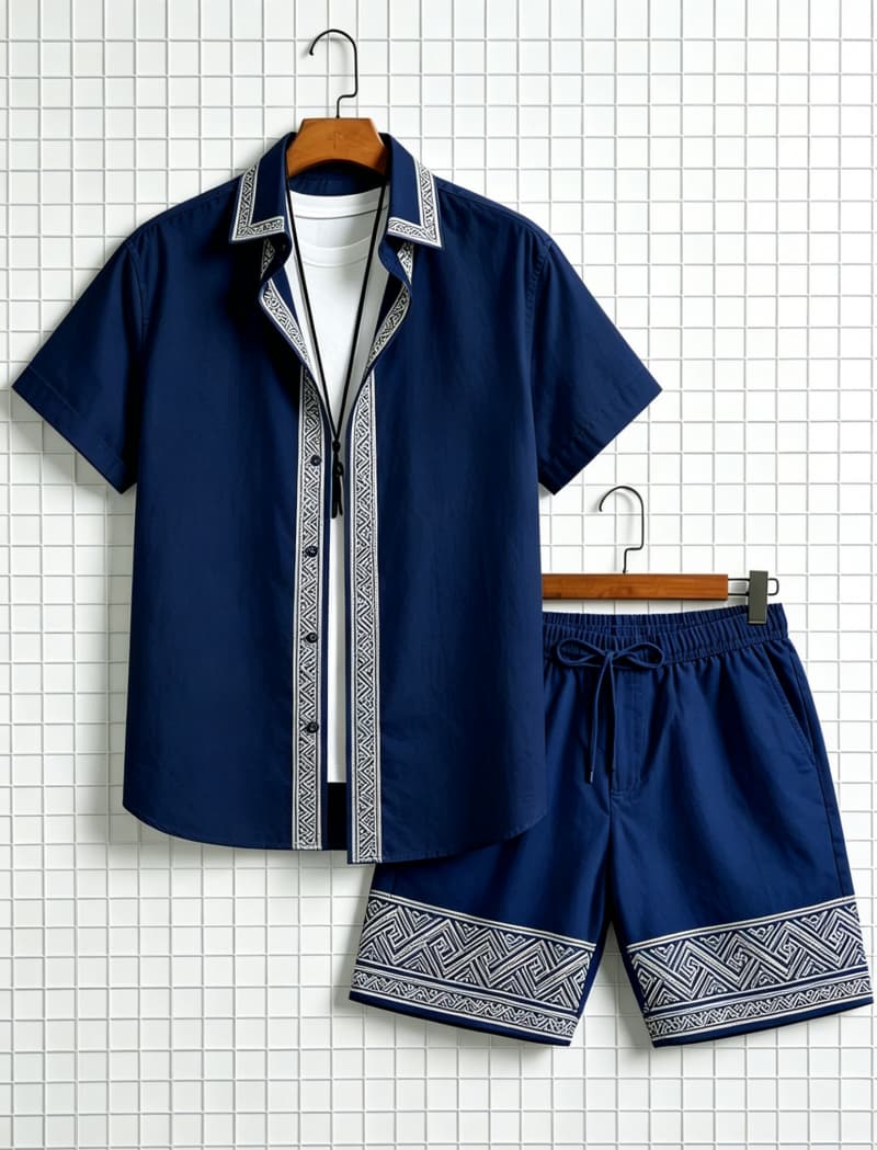 Men's ethnic border printed sh - Summer Clothing Trend ulasan dan harga