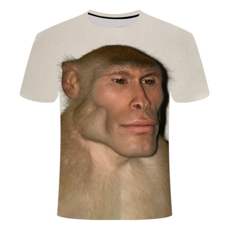 Funny Meme Monkey 3D Printed T - Summer Clothing Teens ulasan dan harga
