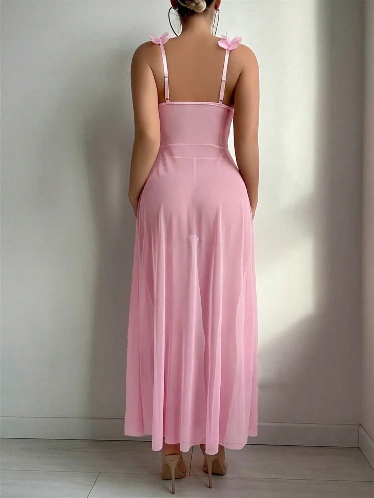 Pink Floral Sexy Nighties Wome - Summer Clothing Elegant ulasan dan harga