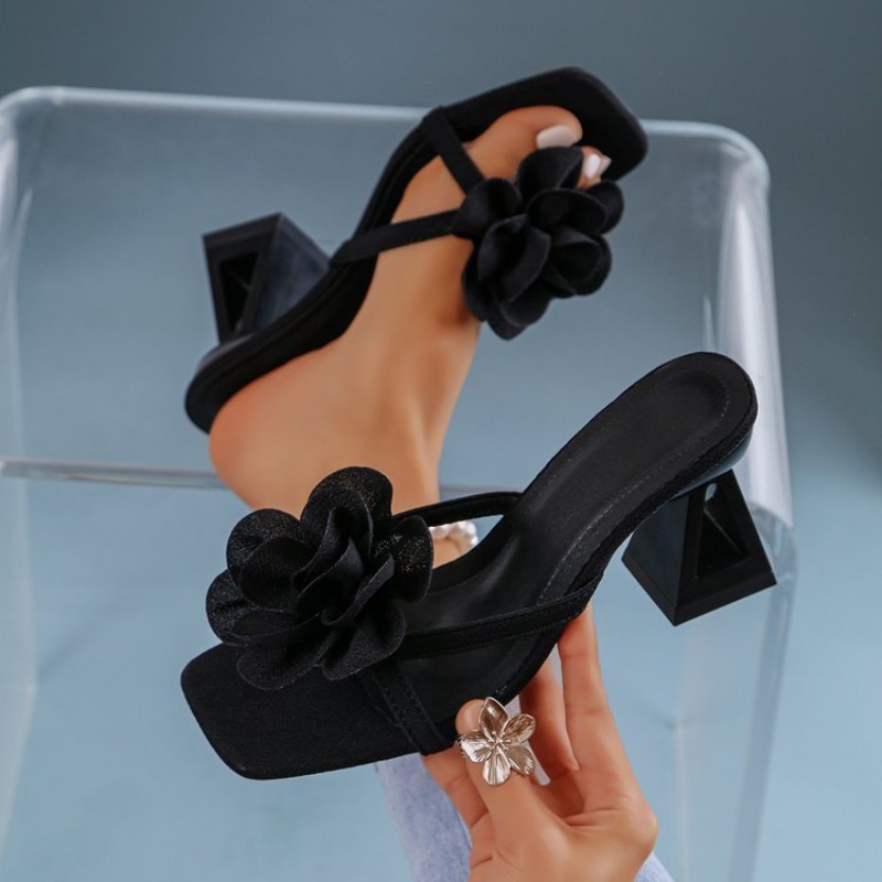 Womens 3D Flower Decor Sandals - Summer Clothing Elegant ulasan dan harga
