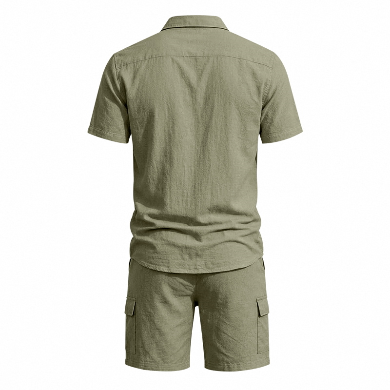 Men Summer American Linen Two  - Summer Clothing Trend ulasan dan harga