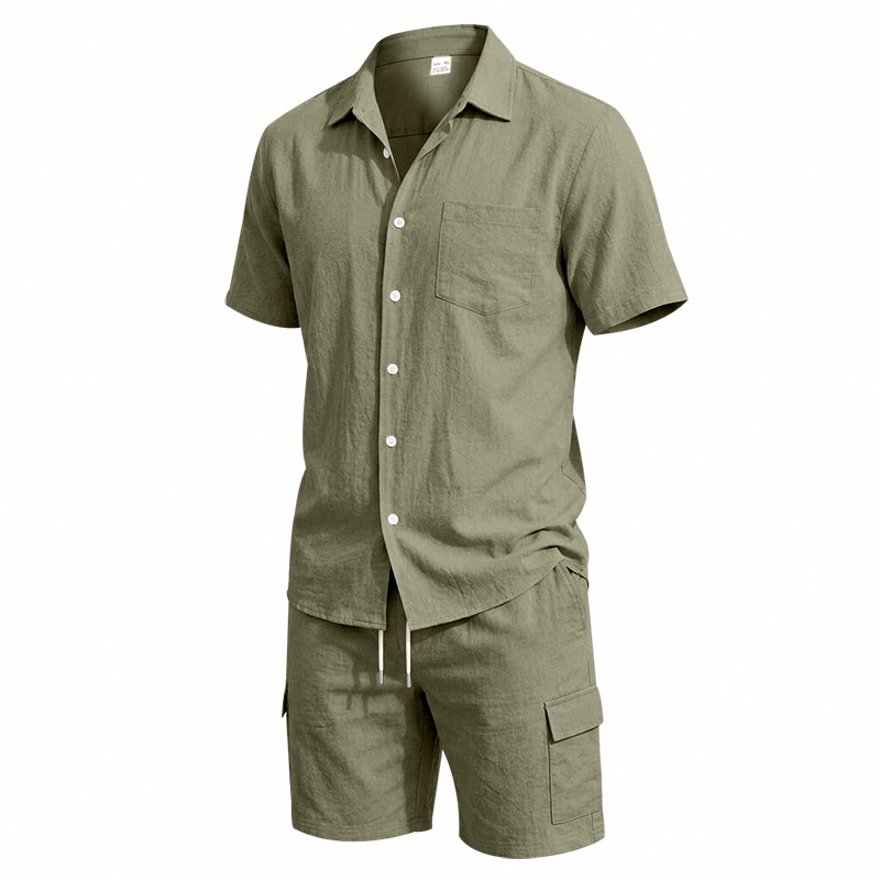 Men Summer American Linen Two  - Summer Clothing Trend ulasan dan harga