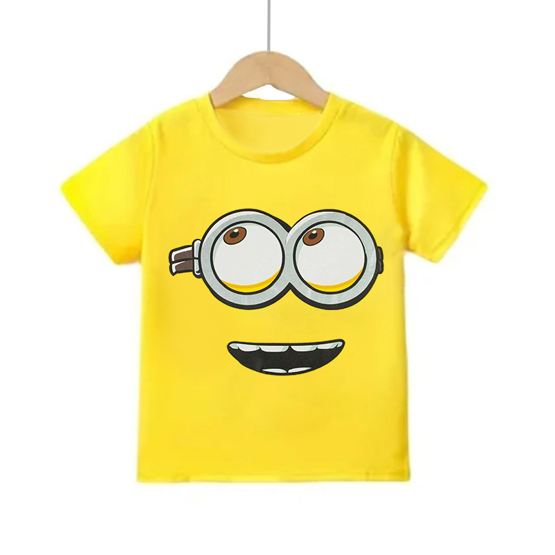 Cartoon Minion Short Sleeve T  - Summer Clothing Teens ulasan dan harga