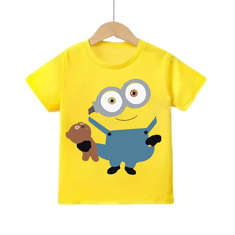 Cartoon Minion Short Sleeve T  - Summer Clothing Teens ulasan dan harga