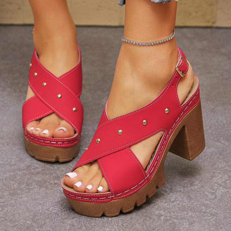 Vintage Super High Heel Cross  - Summer Clothing Elegant ulasan dan harga
