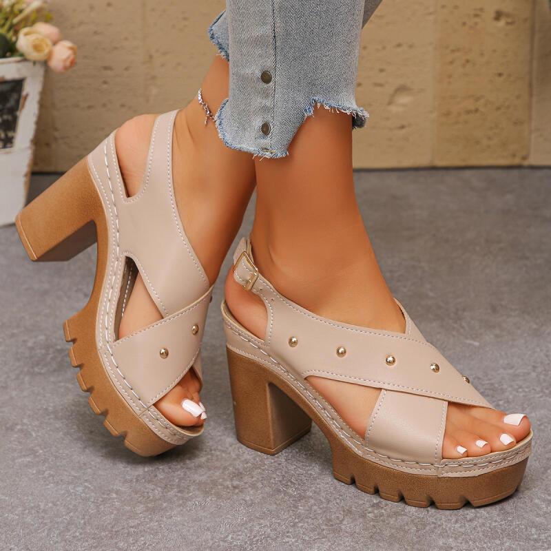 Vintage Super High Heel Cross  - Summer Clothing Elegant ulasan dan harga